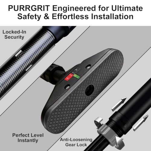 Adjustable Doorway Pull Up Bar No-Screw 440lbs | Fits 29.1-37.4in (74-95cm) door frames with 360° lock & foam pads + 2 spare pads. Home chin-up - color: Charcoal