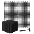 30 Pack Drainage Interlocking Tiles, 12"x12" Modular Interlocking Floor Tiles with 1 Pc Plastic Hammer Non Slip Rubber Floor mat with Holes for Pool Bathroom Deck Kitchen Patio (30, Black) - color: Black