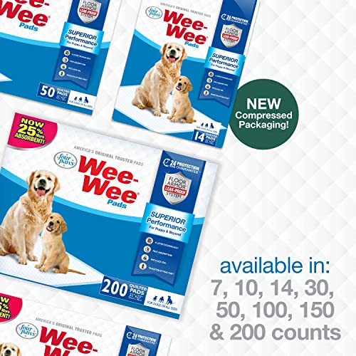 Four Paws Wee-Wee Superior Performance Unscented Pee Pads for Dogs & Puppies, Quilted Leak-Proof Dog Housebreaking Potty Training Floor Protection, 22" x 23", 30 Count - size: 30 Count