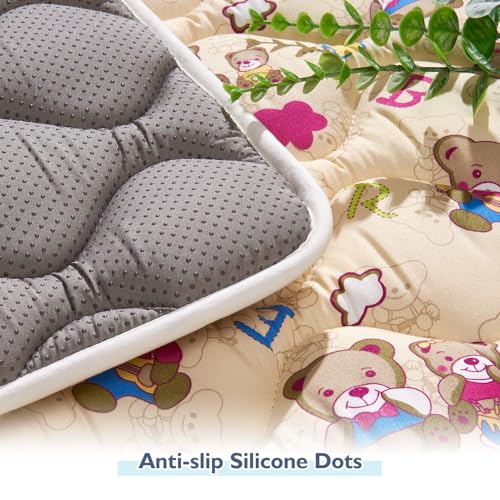 High-Density Foam Baby Play Mat, 47x47 Inches Thicken One-Piece Comfortable and Soft Playmat, Non Slip Machine Washable Floor Mat for Infants, Tapete para Bebes,Toddlers - color: Lovely Bear, size: 47" x 47"
