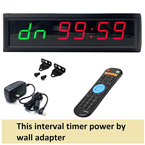 Workout Timer Wall Interval Clock Count Down/Up Stopwatch with Remote (1.8inch Green and Red) - color: 1.8inch Green and Red