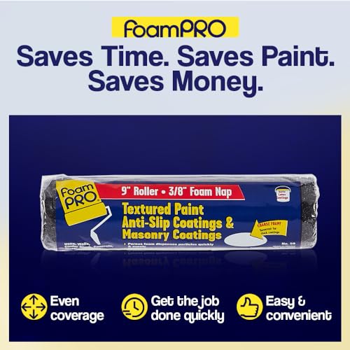 FoamPRO 59 Foam Paint Roller, 9" x 3/8" - size: 9" x 3/8", style: Heavy Textured Finish