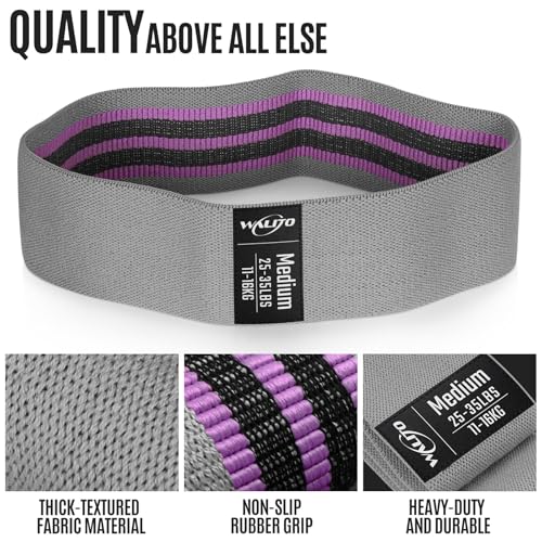 WALITO Resistance Bands for Working Out, Fabric Exercise Bands for Legs and Butt, Workout Bands for Women and Men, Booty Band for Yoga Starter Set, Pilates, Rehab, Fitness and Home Workout - color: 2.Cream,Grey,Black