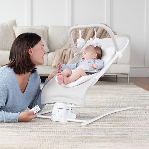 Baby Delight Alpine Wave Deluxe Infant Swing | Automated Motion Baby Lounger Seat | Infants 0 – 6 Months | Driftwood Grey - color: Driftwood Grey, Automatic