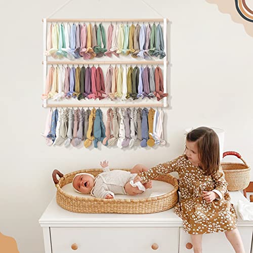 POVETIRE Headband Holder Head Bands Organizer for Girls Hair Bows Hanging Baby Headbands Hair Accessories Organizer Storage Wall Hanging Decor for Newborn Infant Toddlers Kids - color: White-2