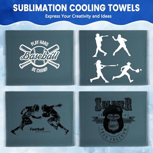 Hosuly 100 Pack Cooling Towels, 40"x12" Cooling Towels for Neck and Face Breathable Soft Chilly Sweat Rag Microfiber Sport Rags for Gym Yoga Golf Running - color: Foggy Blue