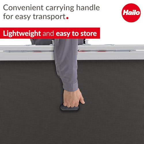 Hailo TP2 Plus | Work & Staircase Platform | Length and Height-Adjustable Telescopic Rails and feet | Integrated Bubble Level | for use with Step stools & stepladders - style: TP2 Plus (work platform)