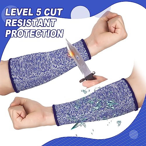 Sintege 3 Pairs Arm Protectors for Thin Skin and Bruising Cut Resistant Forearm Sleeve Level 5 Arm Burn Protection Sleeve (Light Blue, Dark Blue, Black,7.9 Inch) - color: Light Blue, Dark Blue, Black, size: 7.9 Inch