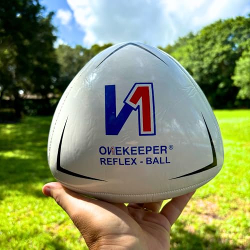 ONEKEEPER Soccer Reflex & Reaction Ball - White, Orange, Blue, Pink, and Fluo Yellow, Agility and Coordination Training for Kids and Juniors (Pump Not Included) - color: White