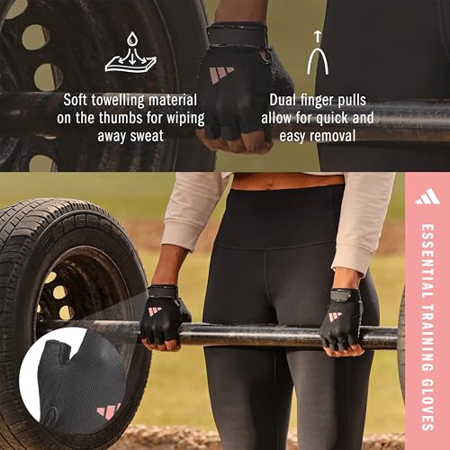 adidas Essential Training Gloves - color: Pink, size: X-Small