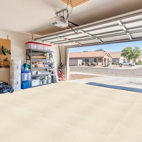 Sorbus Wood Grain Floor Tiles Foam Mat EVA Interlocking Mats Tile 3/8-Inch Thick Flooring Wood Puzzle Exercise Mats w/Borders - Home Playroom Basement, Apartment, Trade Show, Baby, Dance - color: Light Pine, size: 12 Pack
