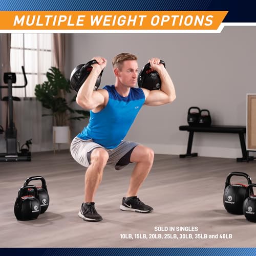 Marcy Strength Training Soft Kettlebell with Handle for Weightlifting, Conditioning, Strength and core Training 10 lbs - 40 lbs - style: Rouge - 10 LB