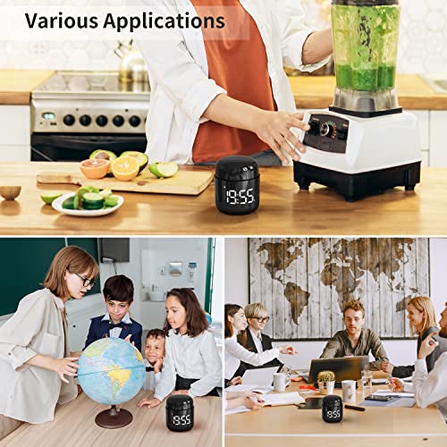 Digital Kitchen Timer,Countdown Countup Timer with Large LED Display Volume Adjustment,Timer for Cooking, Classroom Time for Kids and Teachers. (Black) - color: Black