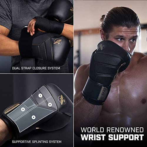Hayabusa T3 Boxing Gloves - Sparring | Sparring Gloves, Muay Thai Gloves, Kickboxing Gloves, Heavy Bag Gloves, Boxing Gloves for Men and Women, Boxing Gloves - color: Black/Gold, size: 16oz
