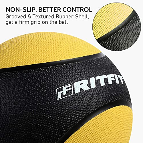 RitFit Weighted Medicine Ball - Non-Slip Rubber Shell & Dual Texture Grip - Workout Exercise Ball for Core Strength, Balance Training, Coordination Fitness - Multiple Weights & Colors - size: 2lb