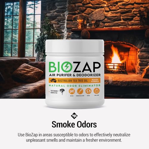 BioZap Air Purifier & Deodorizer (16-oz Jar) - Australian Tea Tree Oil Gel. Naturally Eliminates Odors in Basements, Crawlspaces, Gyms, Cars, Closets and More.