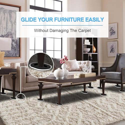 Upgrade Furniture Sliders, Furniture Sliders for Carpets, Oval Moving Pads with 8 PCS 5.8 * 4.3" Carpet Sliders+1 Lifter, Furniture Moving Sliders for Easy Move Bed Tables Cabinet, Protect Carpets - size: 5.8*4.3in Oval 8+1Pack