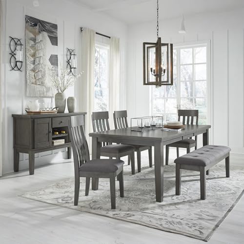 Signature Design by Ashley Hallanden Rustic Tufted Upholstered Dining Room Bench, Gray - color: Grey, style: Bench
