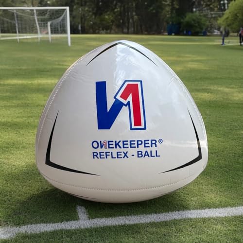 ONEKEEPER Soccer Reflex & Reaction Ball - White, Orange, Blue, Pink, and Fluo Yellow, Agility and Coordination Training for Kids and Juniors (Pump Not Included) - color: White