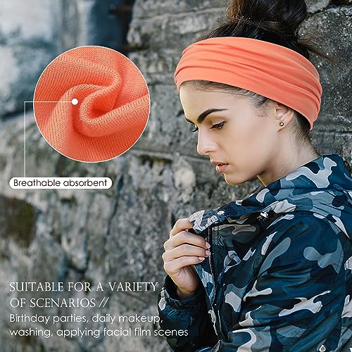 Panleding 12 Pcs Stretchy Headbands for Women, Absorbed Sport Headband Soft Twist Knotted Headbands for Daily Life Yoga - color: Light Serial
