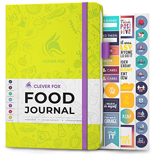 Clever Fox Food Journal - Daily Food Diary, Meal Planner to Track Calories & Nutrients, Weight Tracker Notebook, A5 (Neon Yellow) - color: Neon Yellow, size: A5 (5.8'' x 8.3'')