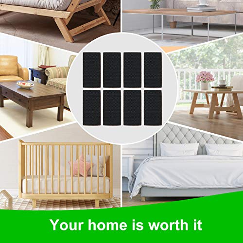 Rectangle Non Slip Furniture Pads 16 Pieces 1x2 inch, Anti Slip Rubber Furniture Pads, Furniture Grippers for Hardwood Floors, Black, Rectangular - size: 16pcs Rectangle