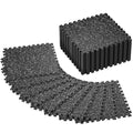 SUPERJARE 0.4'' Thick 36 Pcs 144 Sq Ft Rubber Top Exercise Equipment Mats, High Density EVA Foam Mats with Rubber Top, Interlocking Gym Flooring for Home Gym, Protective Workout Mat, Black/Grey - size: 36 Tiles (144 Sq Ft)