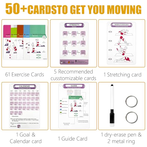 Pilates Board for Women-71 Exercise Cards with Pilates Board，Includes 4-Week Challenge,2 Rings& Dry-Erase for Easy Organization-Home, Gym or Studio (Pilates Board) - color: Pilates Board