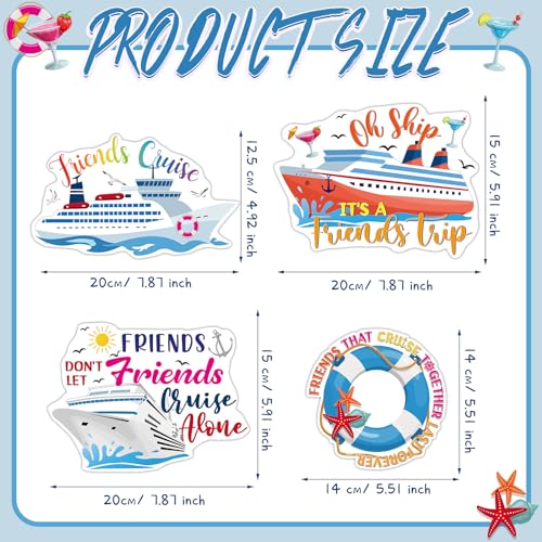 Kanayu 12 Pieces Cruise Door Magnets Decorations, Sea Navigation Ship Car Refrigerator Magnets Stickers Anchor Cruise Cabin Door Fridge Magnetic Decorations for Cabin Carnival Party(Lively Style) - style: Lively Style