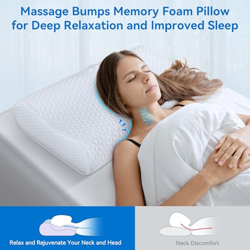 Cervical Neck Pillow for Pain Relief- Queen Size Adjustable Cooling Pillow for Sleeping, Memory Foam Pillows for Neck Shoulder, Ergonomic Contour Bed Pillow for Side, Stomach & Back Sleepers - size: Queen Size (23.6"L x 14.2"W)