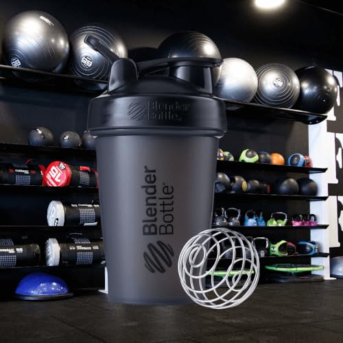 BlenderBottle Classic Shaker Bottle Perfect for Protein Shakes and Pre Workout, 20-Ounce, Black - color: Full Color Black, size: 20 Ounces