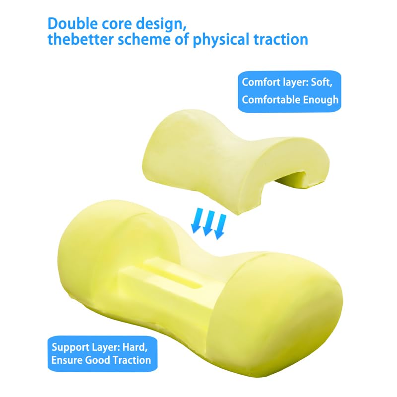 Bespilow Cervical Neck Pillow for Pain Relief - Small Cylinder Neck Roll & Round Bolster - Portable Memory Foam Traction Device for TMJ, Hump Correction, Travel & Sleeping Support,Odorless - color: 1 Pillow +1 More Pillowcase (Grey)