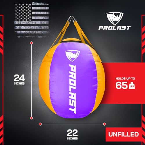 Wrecking Ball Heavy Boxing Punching Bag for Women, Hook and Uppercut, Body Snatcher, MMA, Muay Thai, Strength Training Equipment - color: Purple / Yellow, size: Unfilled