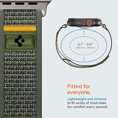 Spigen for Apple Watch Band, Compatible with Ultra 3/2/1 49mm, Series 11/10 46mm, 9/8/7 45mm, SE3/SE2/SE/6/5/4 44mm, 3/2/1 42mm - color: Active Green