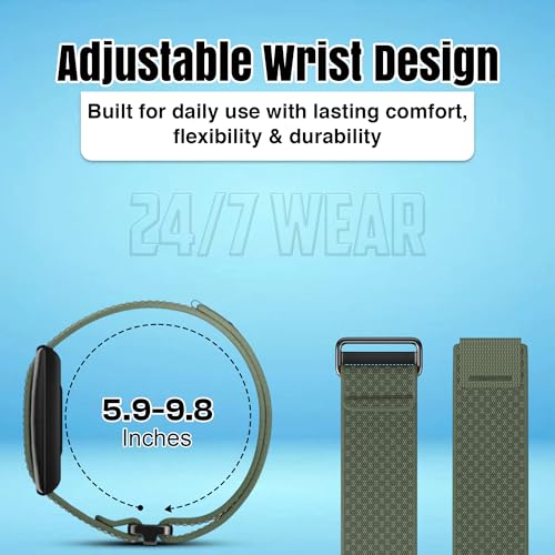DADO Breathable Nylon Replacement Watch Band Compatible with Polar Loop – Lightweight, Ideal for All Weather Use Sport Strap with Adjustable Hook & Loop Closure - color: Forest Green