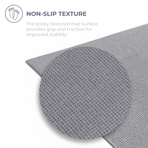 Voyage 5mm Studio Yoga Mats, 6 Pack, 72x24in | Extra Long, Anti-Tear Exercise Mats for Workout, Stretching, Fitness - Non Slip Gym Mats for Home, Schools and Studios - color: Cool Gray