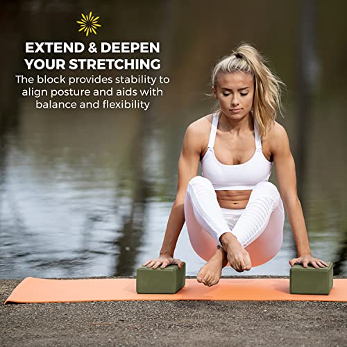 Bulk 4 in Foam Yoga Blocks, 10 Pack - color: Olive