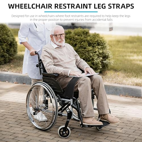 Wheelchair Thigh Leg Strap with Handle, One Handed Release Wheelchair Strap Seat Belt Leg Support Strap for Elderly Dementia Paralysis Parkinson's - size: 1PCS With Handle