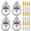 4Pcs M5 Diamond Pad Eye Plate with Ring Hook, Ceiling Hooks Wall Mount Bracket, Heavy Duty Stainless Steel Anchor Mount for Yoga Swings Hammocks/Boat Rigging/Suspension Training Straps - size: M5 (Diamond Pad Eye)