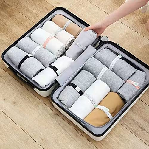 20Pcs Elastic Band with Buttonholes, Stretchable Connectable, Roll-up Clothes Storage Band, Adjustable Clothing Storage Strap with Button, Travel Luggage Space Saver, Drawer & Closet Organizer, Black - color: Black