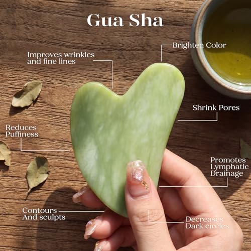 BAIMEI IcyMe Jade Face Roller & Gua Sha, Facial Beauty Skin Care Tools, Self Care Gift for Men Women, Massager for Face, Eyes, Neck, Relieve Fine Lines and Wrinkles - Green - color: Jade Green