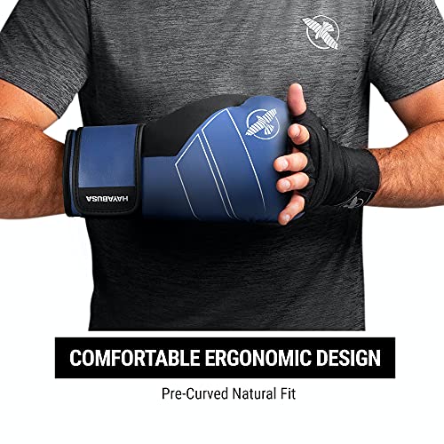 Hayabusa S4 Leather Boxing Gloves for Women & Men - color: Blue, size: 14 oz
