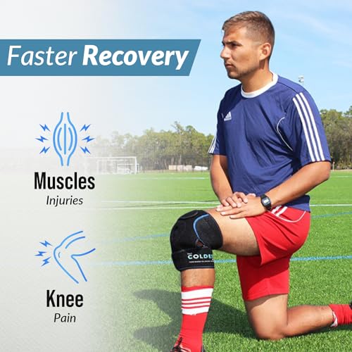 The Coldest Knee Ice Pack Wrap, Hot and Cold Therapy - Reusable Compression Best for Meniscus Tear, Injury Recovery, Bursitis Pain Recovery, Sprains, Swelling and Rheumatoid Arthritis - size: 1 Count (Pack of 1)