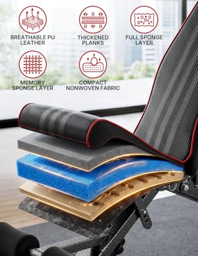 Multi-Function All in 1 Weight Bench Set - Multi-Positions Heavy Duty Weight Lifting Sit Up Bench Workout Benchs Folding Bench Press for Home Gym - color: Grey