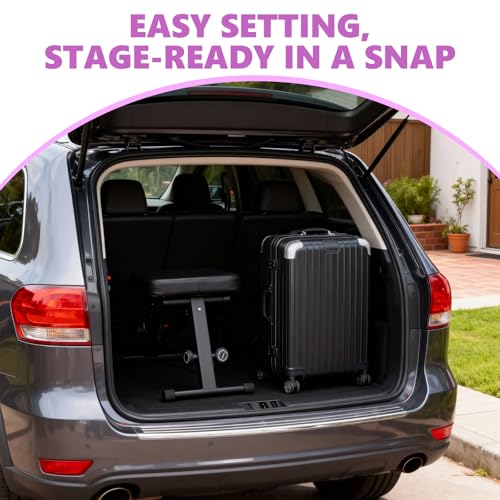 Digital Piano Keyboard Stand and Bench Set - Heavy Duty Adjustable Portable Music Stand and Bench Seat for 54-88 Key Electric Pianos