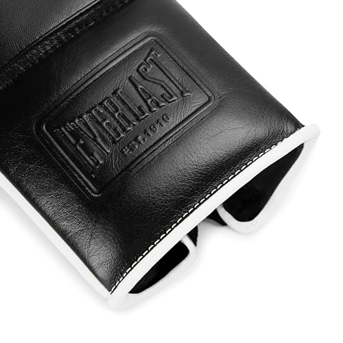 Everlast Powerlock OG Pro Training Boxing Gloves | Lace Up - color: Black/White, size: 18oz