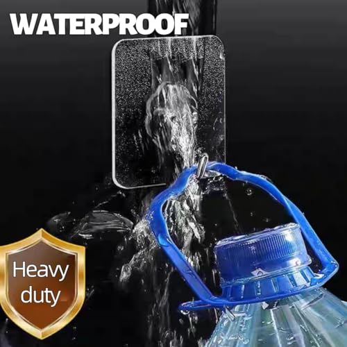 DDMY Adhesive Wall Hooks Clear 50lb(Max) Heavy Duty Hanging Sticky-10 Pack | Heavy Duty Hooks for Walls Hanging 50 lbs No Damage, Waterproof Sticky Transparent Ceiling Hook for Towel/Kitchen/Outdoor - color: Transparent, size: 10 Pieces