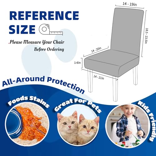YEMYHOM 2 Packs Latest Checkered Dining Chair Slipcover Parsons Chair Furniture Protector Stretch Chair Covers for Dining Room, Restaurant, Kitchen, Party (Ivory) - color: Ivory, size: 2 Packs - Dining Chair