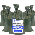DURASACK Heavy Duty Sandbags with Ties, 14x26, Empty, Green, Pack of 20 | Woven Polypropylene Sandbags for Flood Control with 1600 Hours of UV Protection, 50 lbs Capacity - color: Green, size: 20 Sandbags
