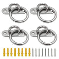 4Pcs M6 Ceiling Wall Mount Hook, Pad Eye Plate, Heavy Duty Anchor with Ring, 304 Stainless Steel, Great for Yoga Swings Hammocks/Boat Rigging/Marine Deck Hardware/Suspension Training Straps - size: M6 (Oval Pad Eye)